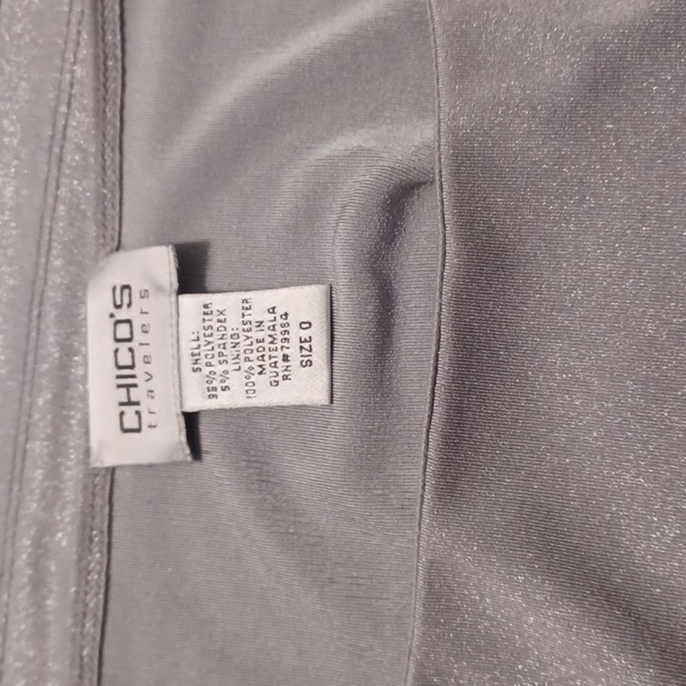 Chico's Travelers collection, grey, shimmer, Tank Top. Chico's SZ 0, Small - Picture 2 of 5